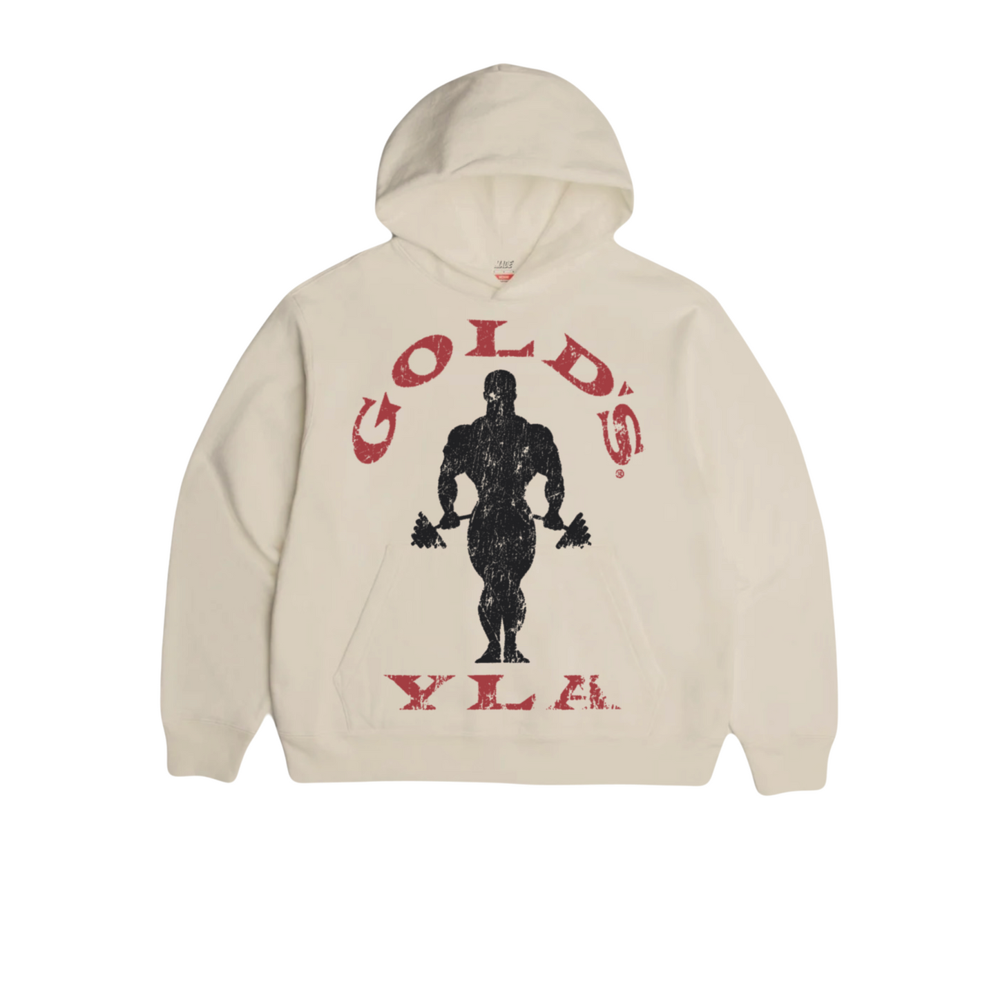 Gold’s Classic Graphic Hoodie - Cream with Black/Red Logo