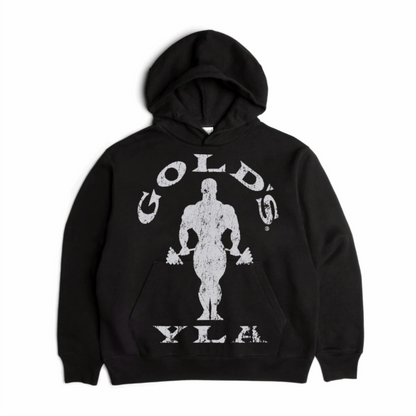 Gold’s Classic Graphic Hoodie - Black with White Logo