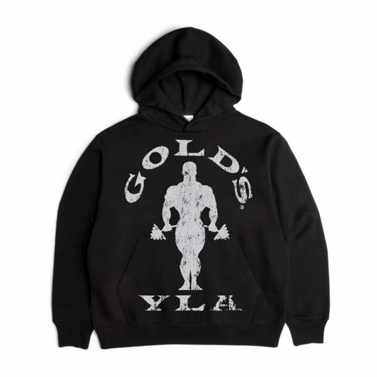 Gold’s Classic Graphic Hoodie - Black with White Logo